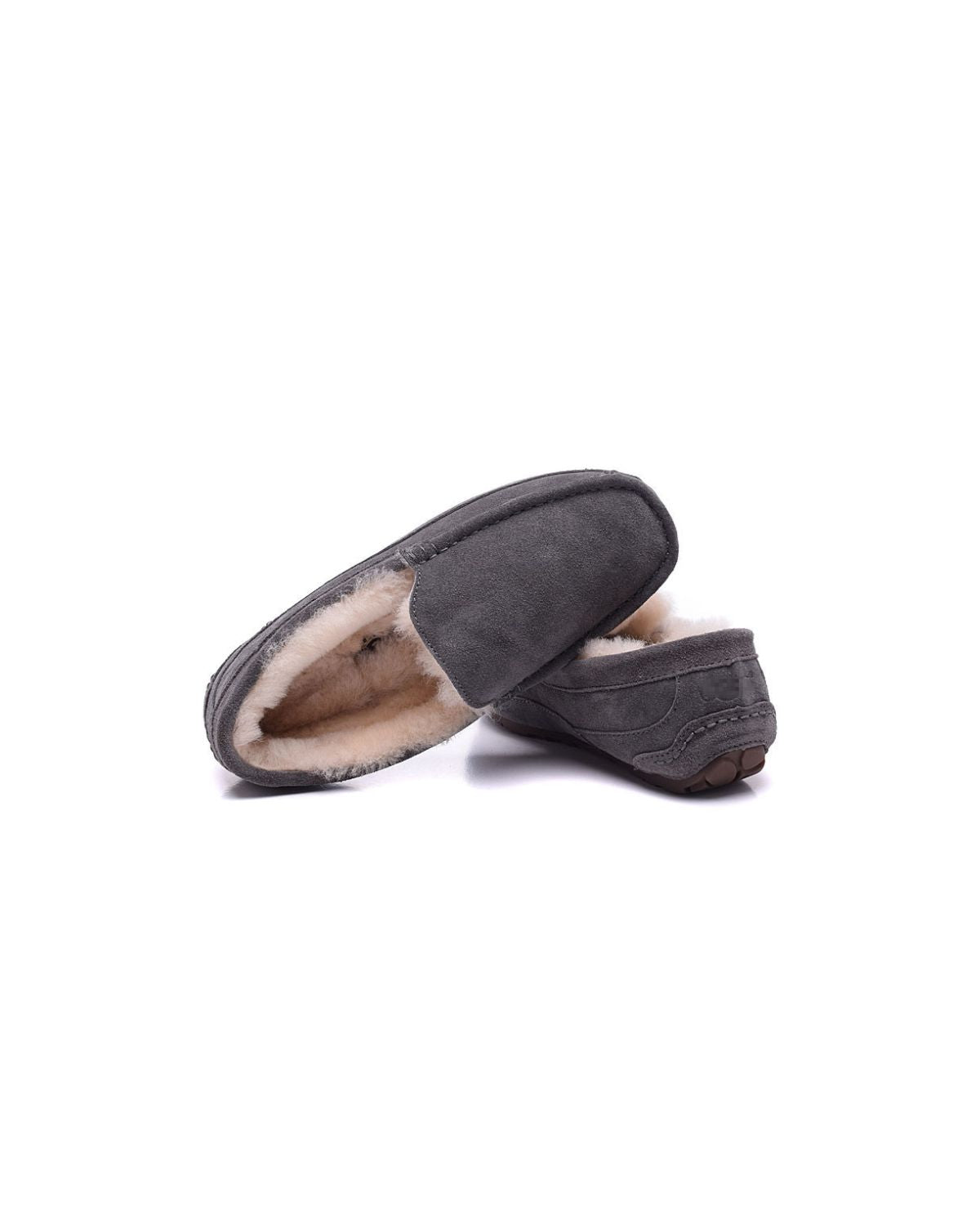 Soft Suede Moccasin Mules with Faux Fur Lining