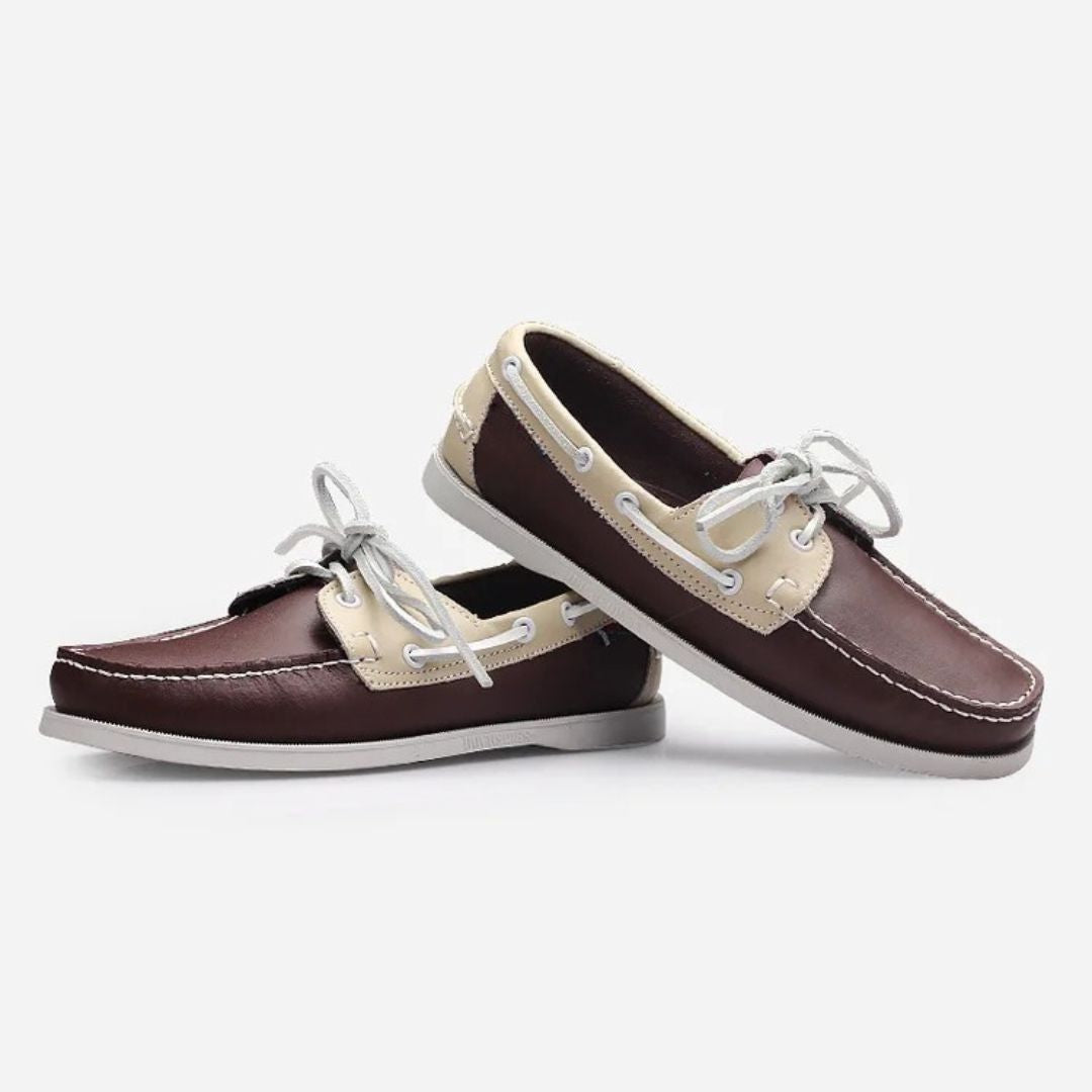 Two-Tone Leather Boat Shoes