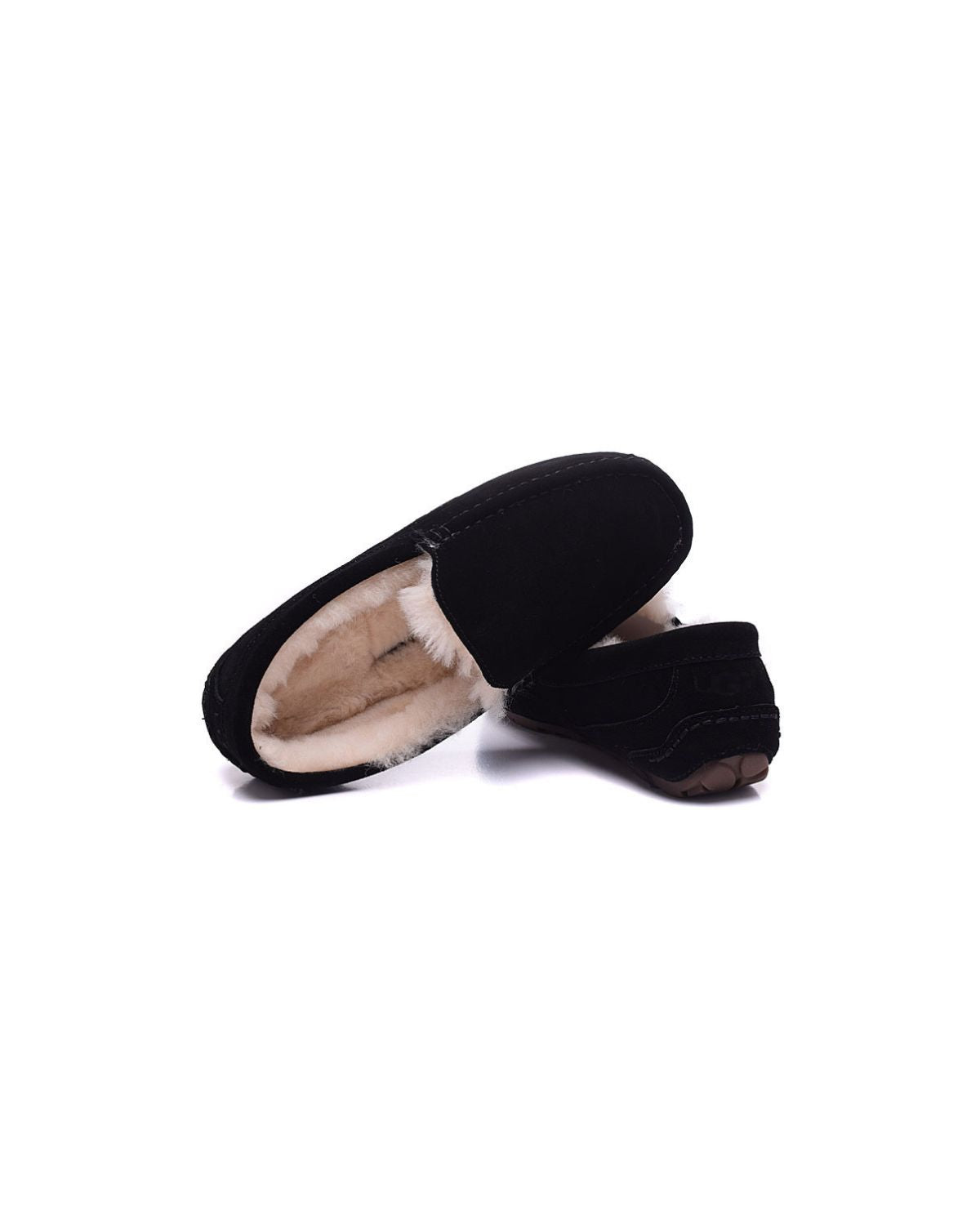 Soft Suede Moccasin Mules with Faux Fur Lining