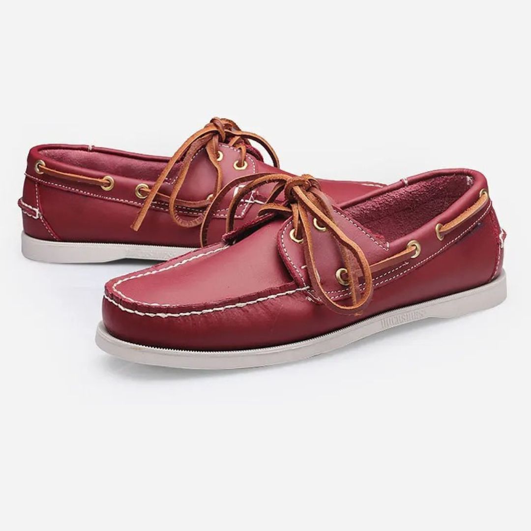Two-Tone Leather Boat Shoes
