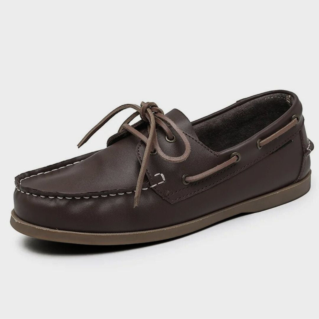Two-Tone Leather Boat Shoes