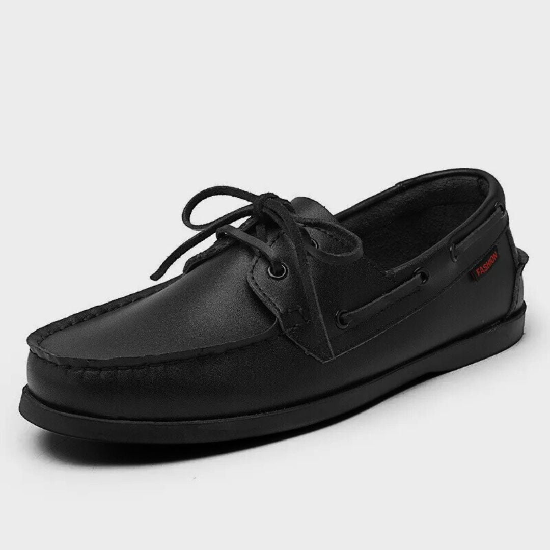 Two-Tone Leather Boat Shoes