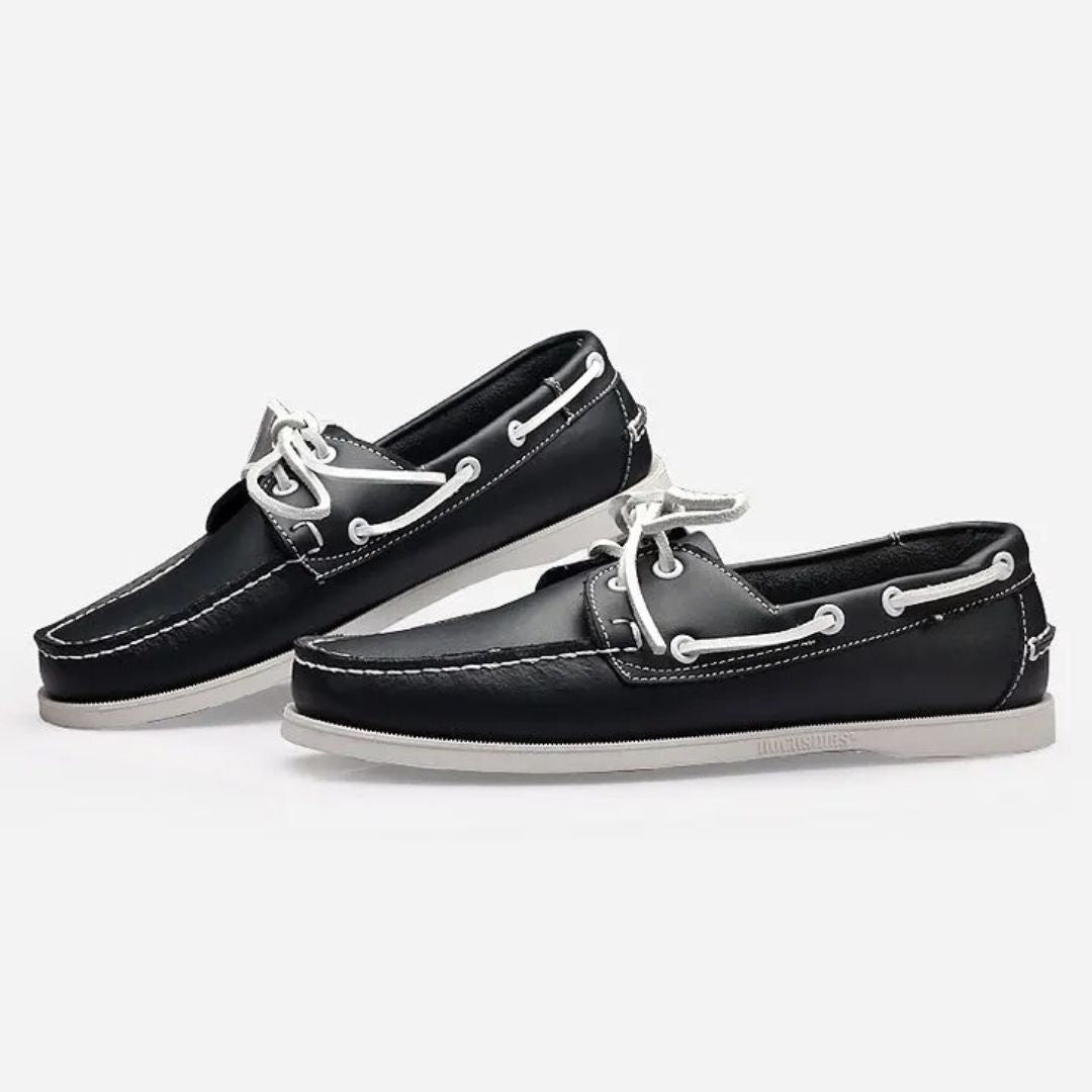 Two-Tone Leather Boat Shoes