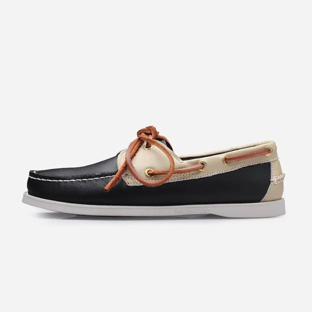 Two-Tone Leather Boat Shoes