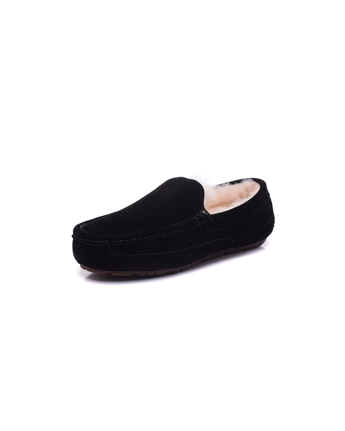 Soft Suede Moccasin Mules with Faux Fur Lining
