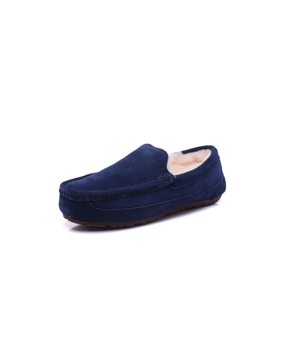 Soft Suede Moccasin Mules with Faux Fur Lining