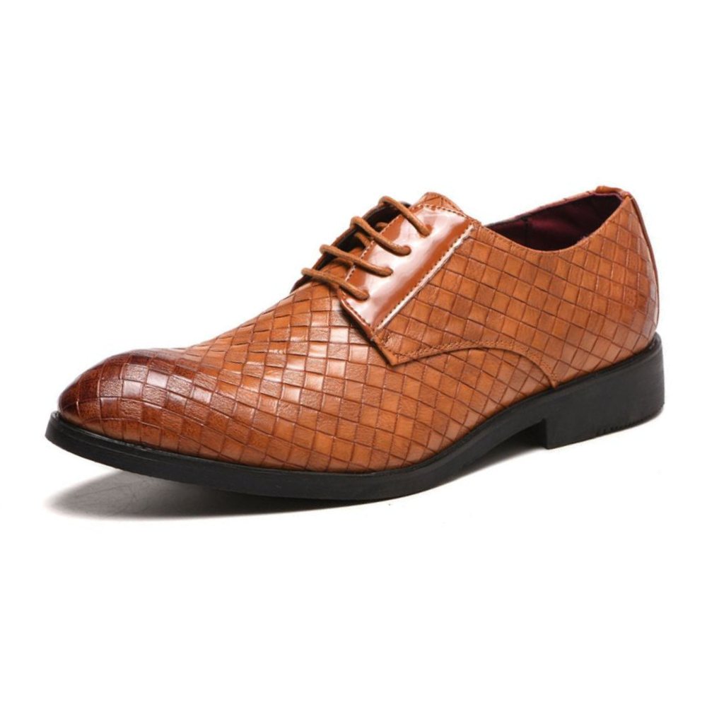 Woven Leather Oxford Dress Shoes