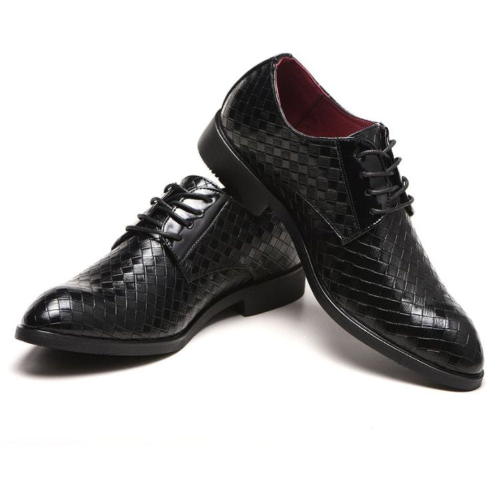 Woven Leather Oxford Dress Shoes