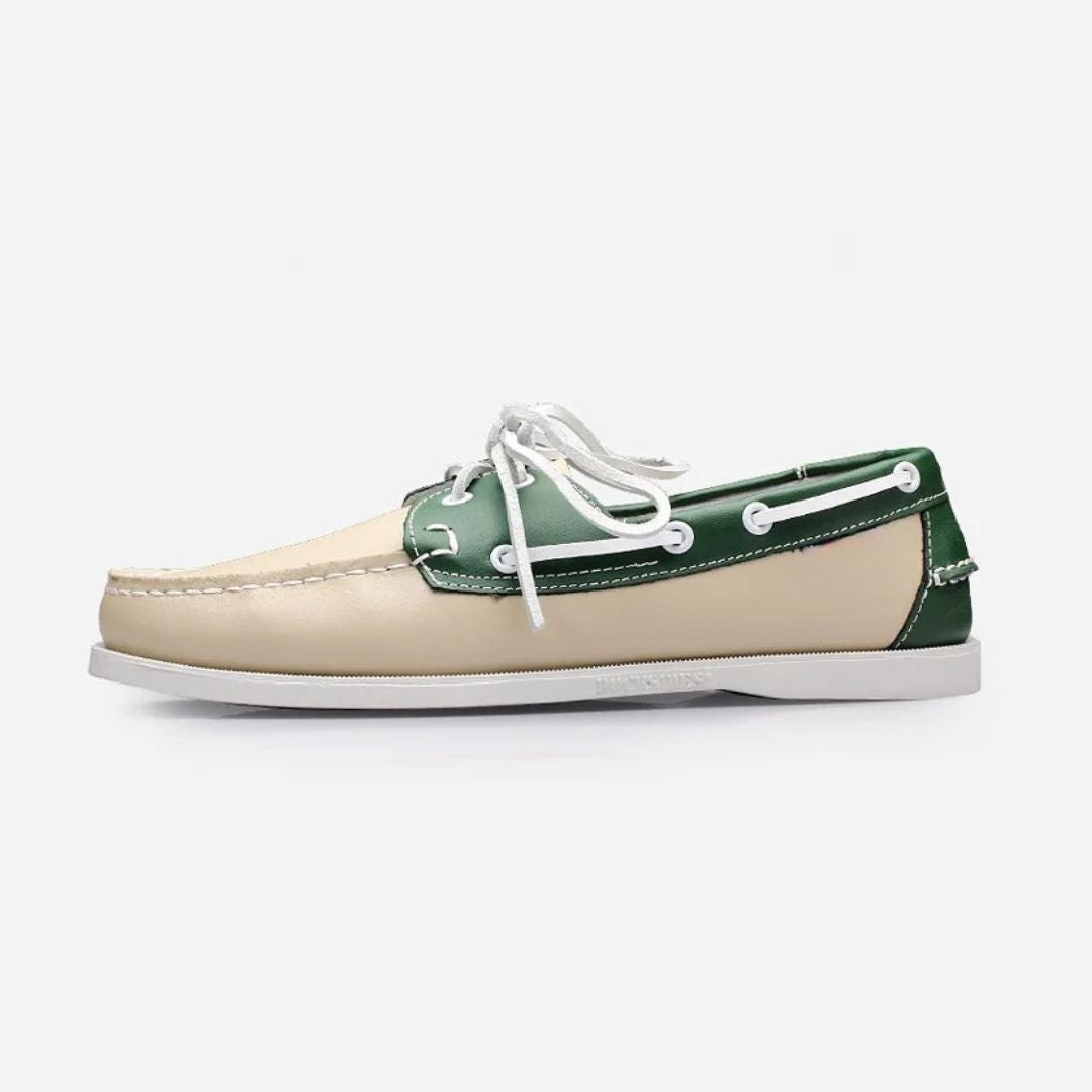 Two-Tone Leather Boat Shoes