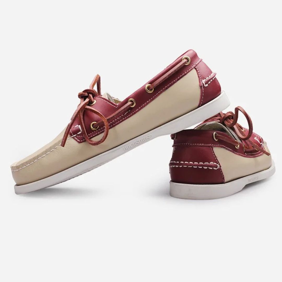 Two-Tone Leather Boat Shoes