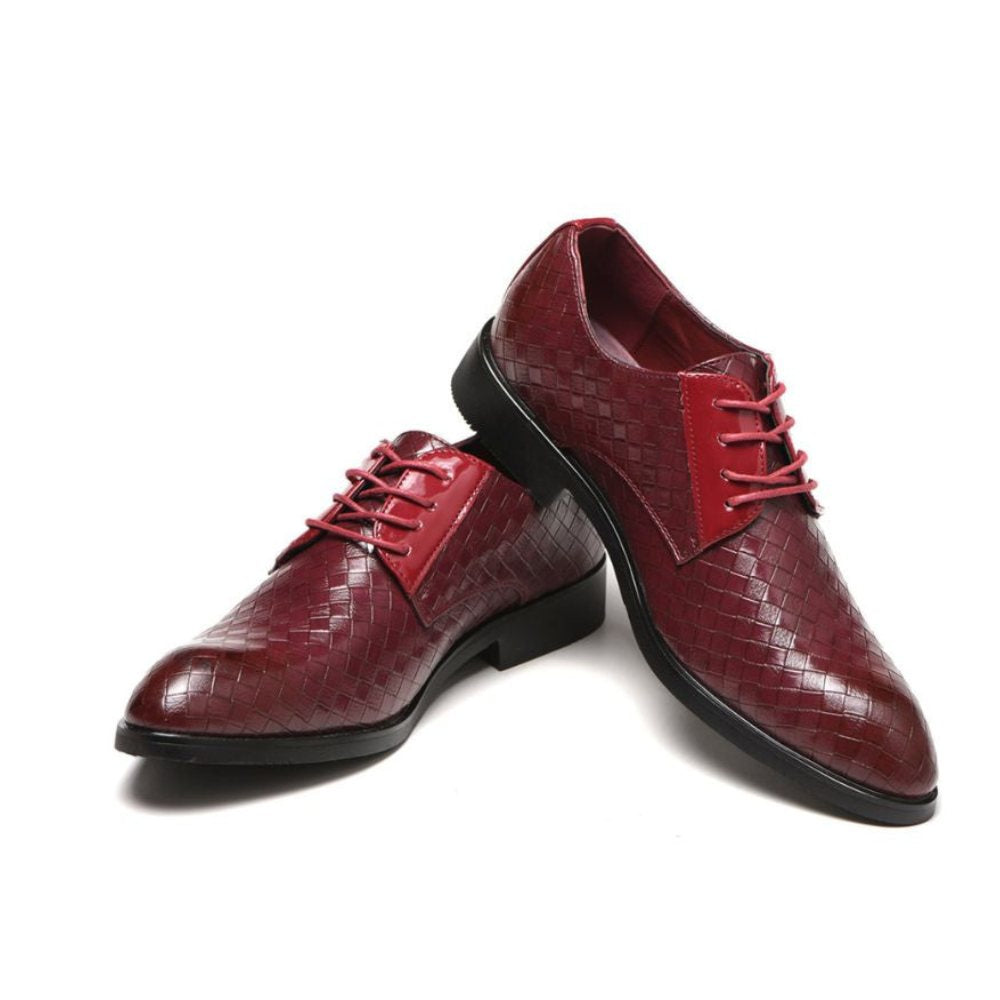 Woven Leather Oxford Dress Shoes
