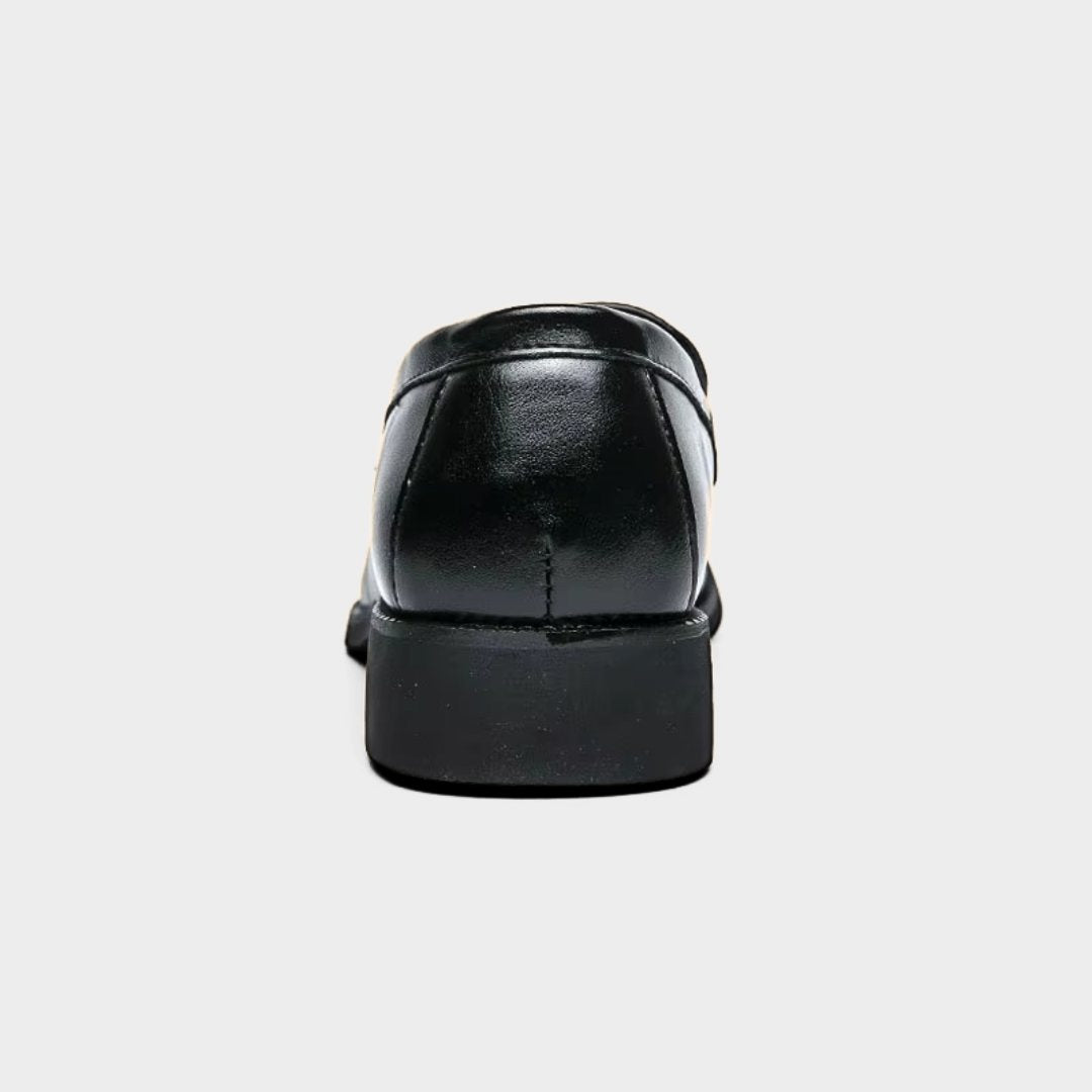 Classic Leather Penny Loafers with Suede Vamp Detail