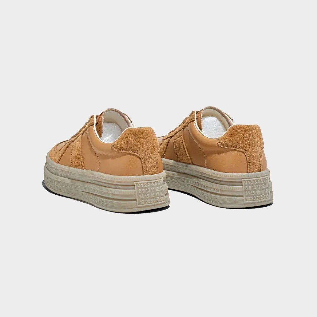 Suede Patchwork Toe Panel Platform Sneakers