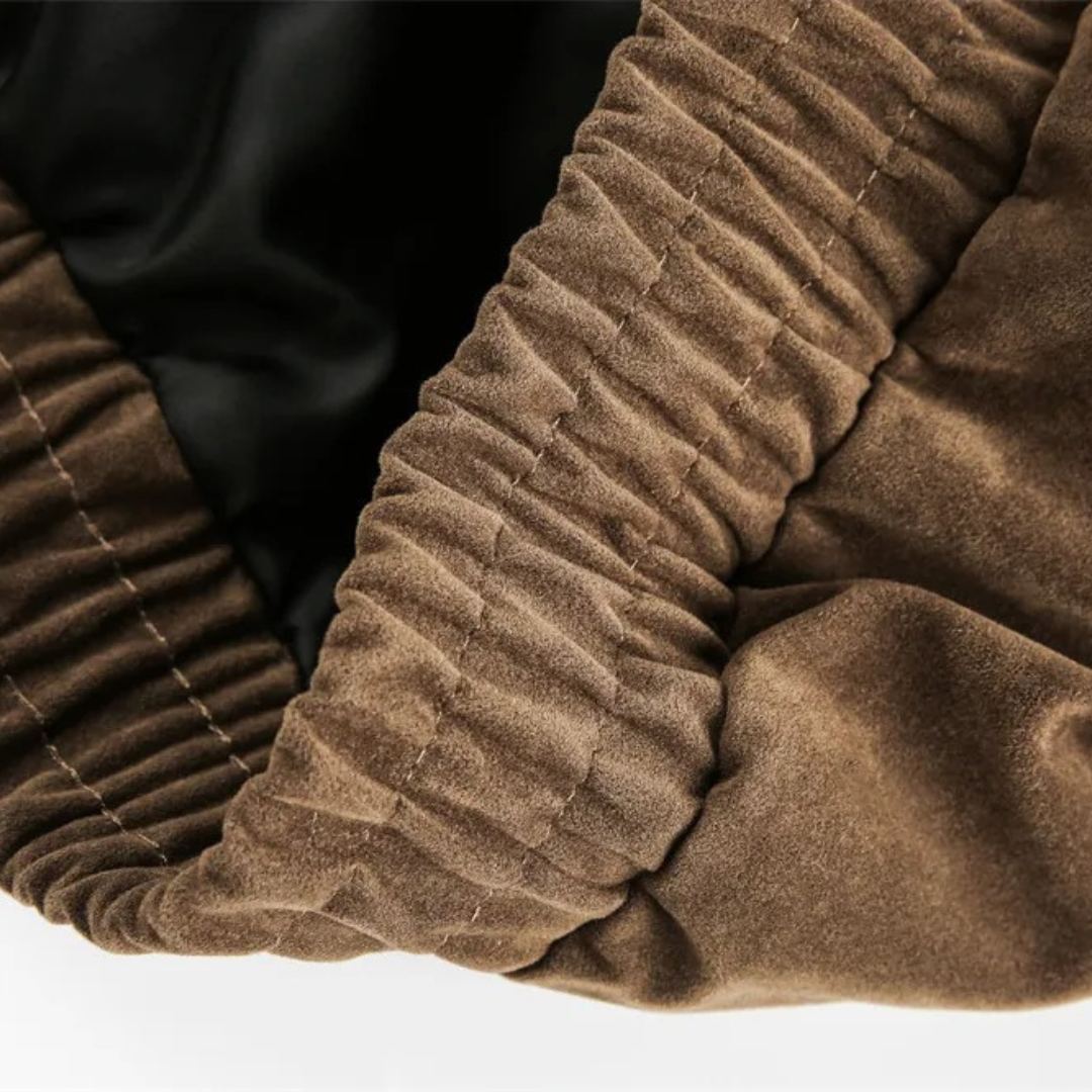 Suede Zip Pocket Cargo Jacket With Stand Collar