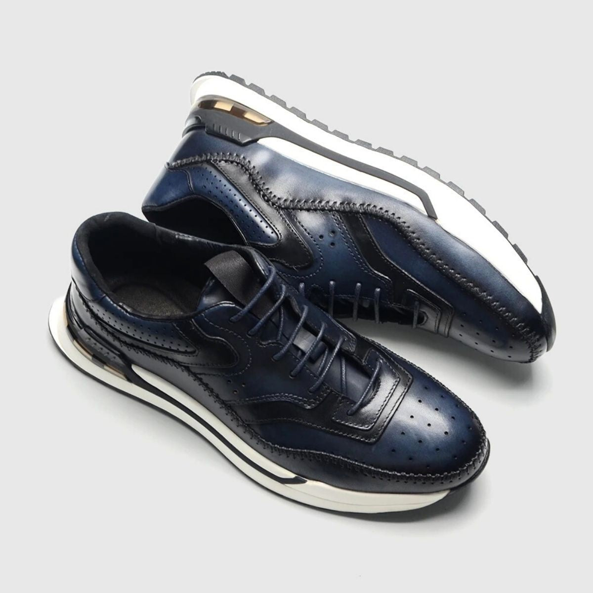 Stitch Leather Oxford Sneakers