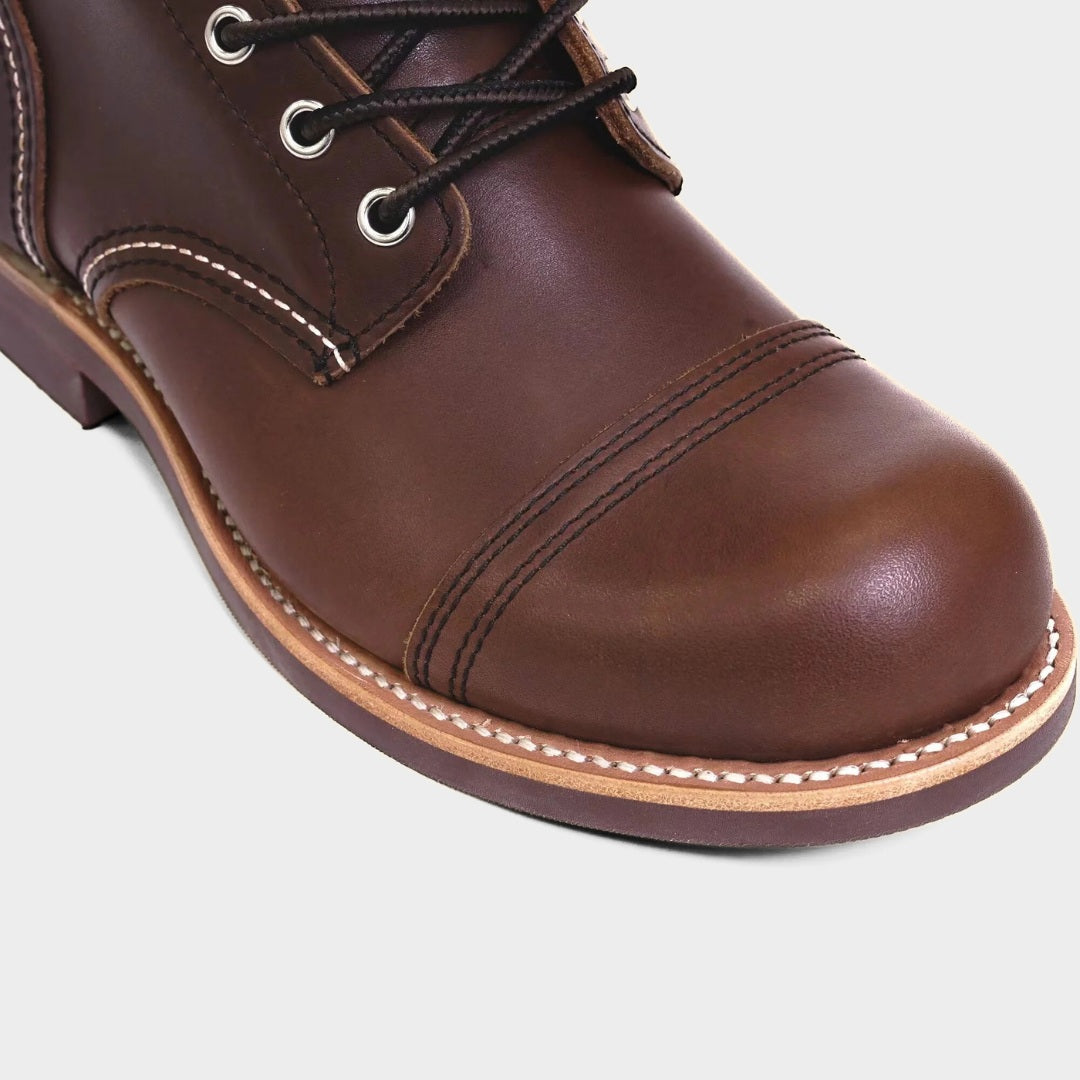 Leather Moc Toe Boots with Goodyear Welt and Rubber Sole