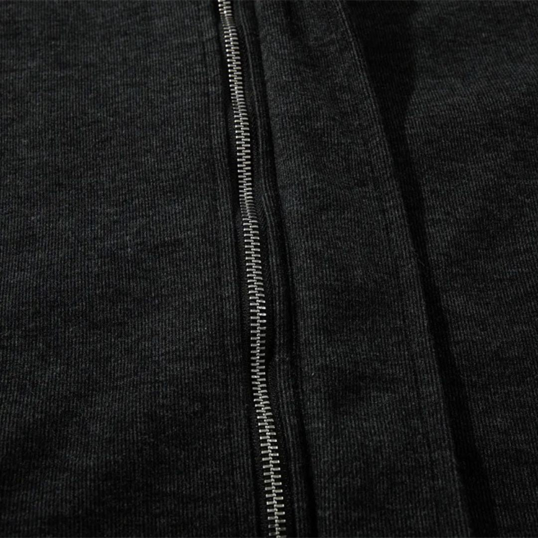 Minimalist Sport Jacket with Hidden Zip-Up and Relaxed Fit