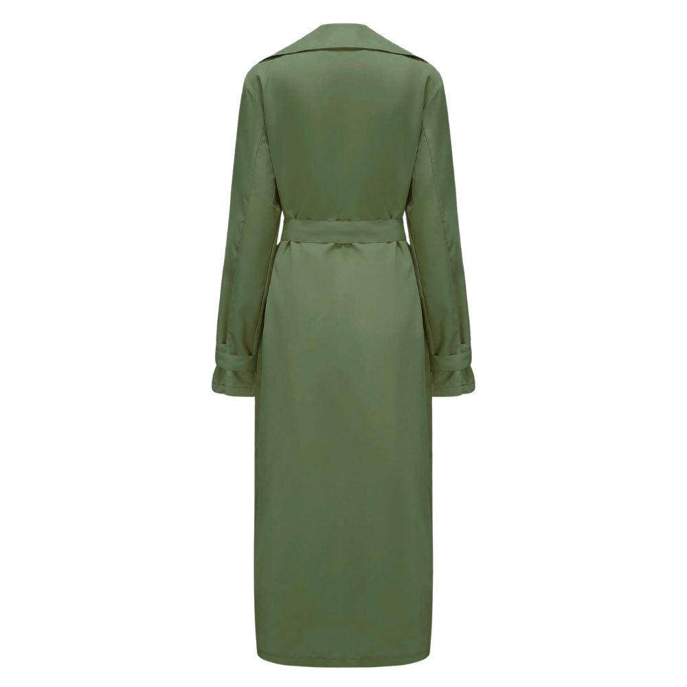 Long Lightweight Button Trench Coat with Belt