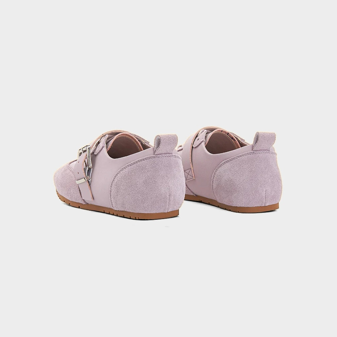 Leather Suede Mary Jane Ballet Flat Trainers