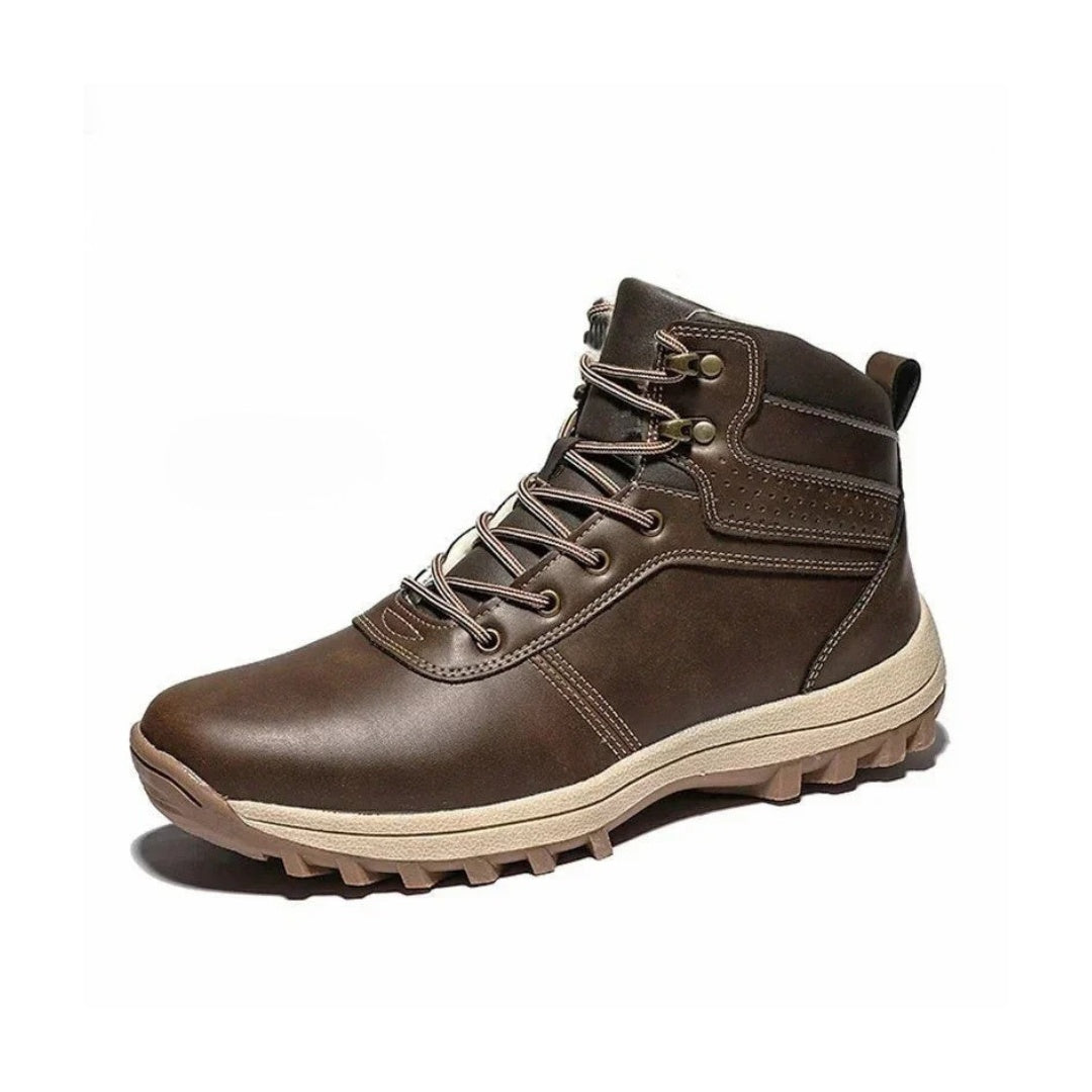 Leather Casual Comfort Hiking Boots with Inner Fur Lining and Water Resistant finish