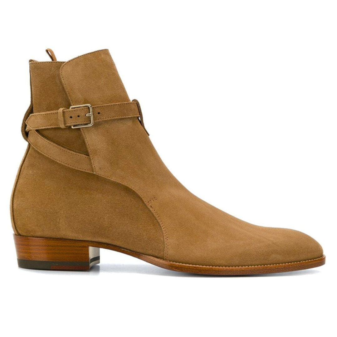 Suede Buckle Strap Ankle Boots