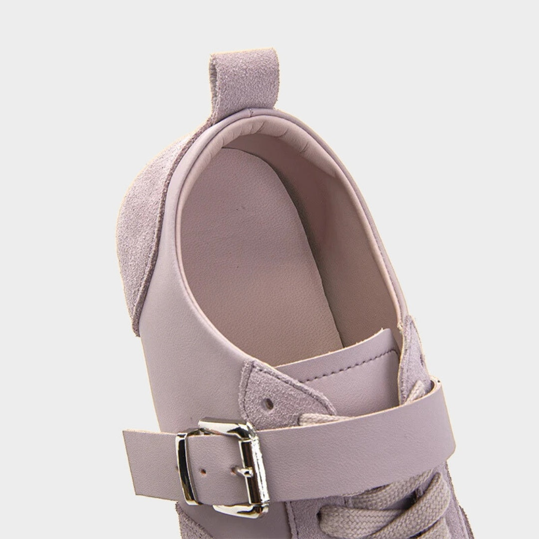 Leather Suede Mary Jane Ballet Flat Trainers