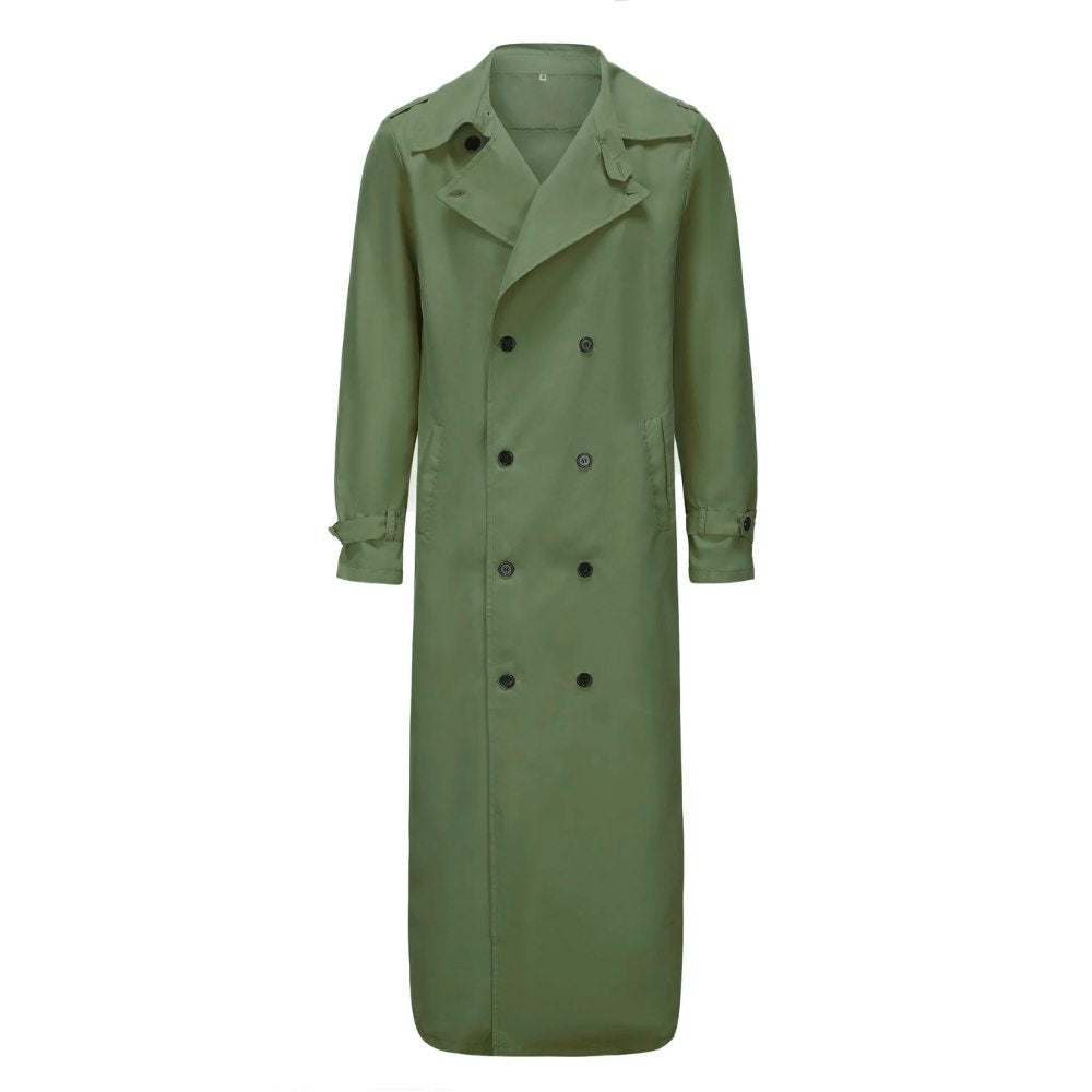 Long Lightweight Button Trench Coat with Belt