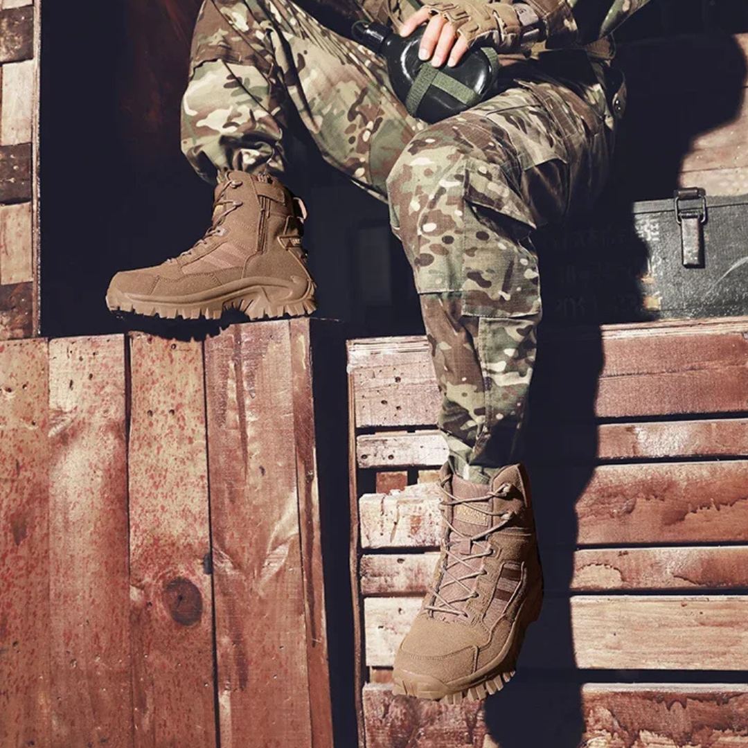 Waterproof Tactical Trekking Ankle Boots with High-Grip Sole