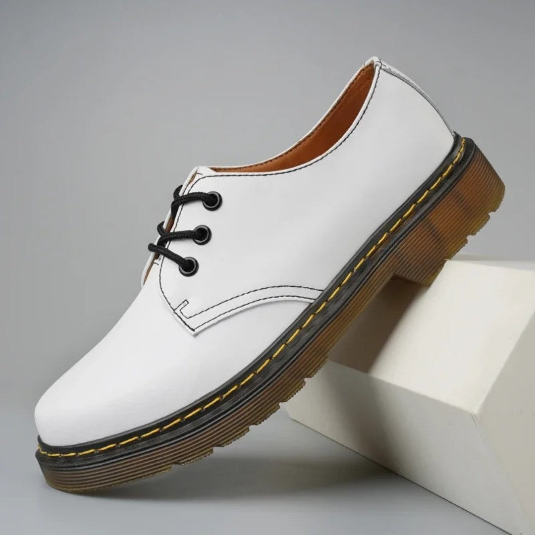 Chunky Casual Derby Shoes with Yellow Stitching