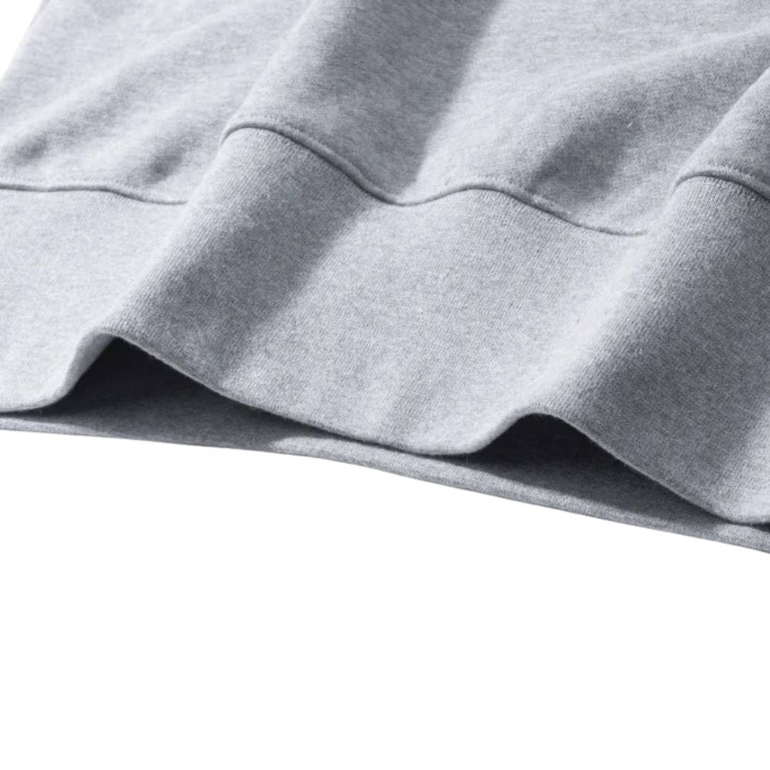 High-Collar Quarter-Zip Heavy Cotton Sweatshirt