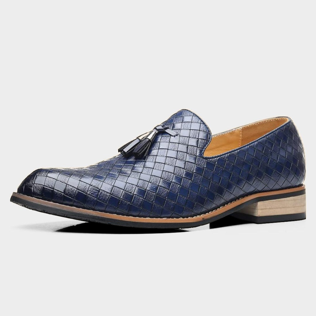 Classic Braided Leather Loafers with Tassel
