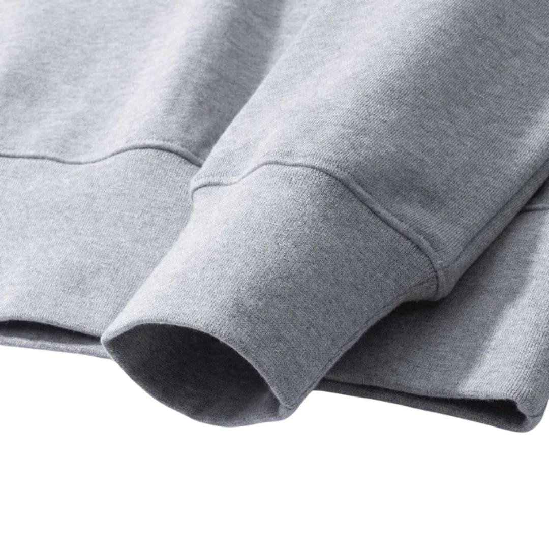 High-Collar Quarter-Zip Heavy Cotton Sweatshirt