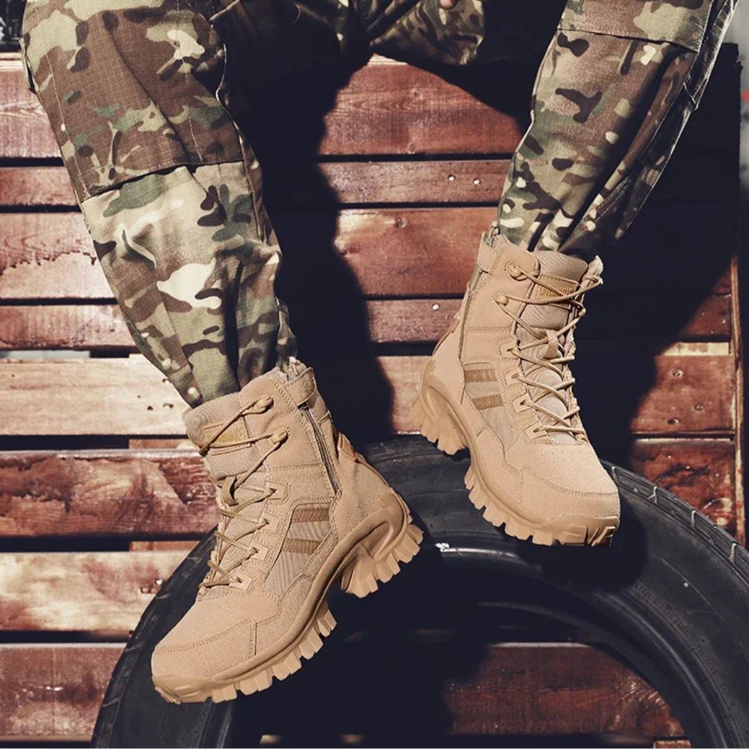 Waterproof Tactical Trekking Ankle Boots with High-Grip Sole