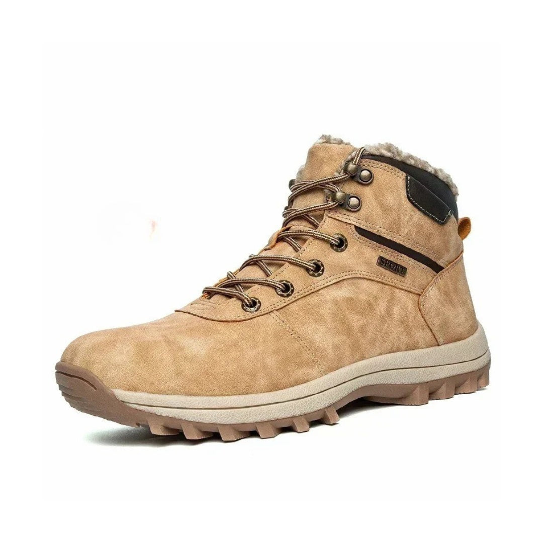 Leather Casual Comfort Hiking Boots with Inner Fur Lining and Water Resistant finish