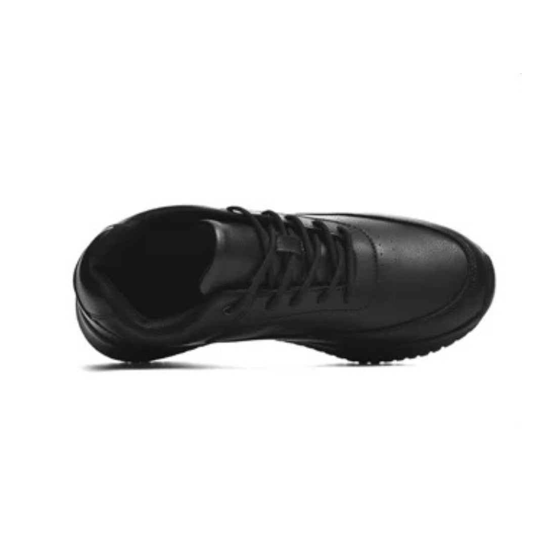 Black Leather-Effect Waterproof Non-Slip Smart Casual Trainers