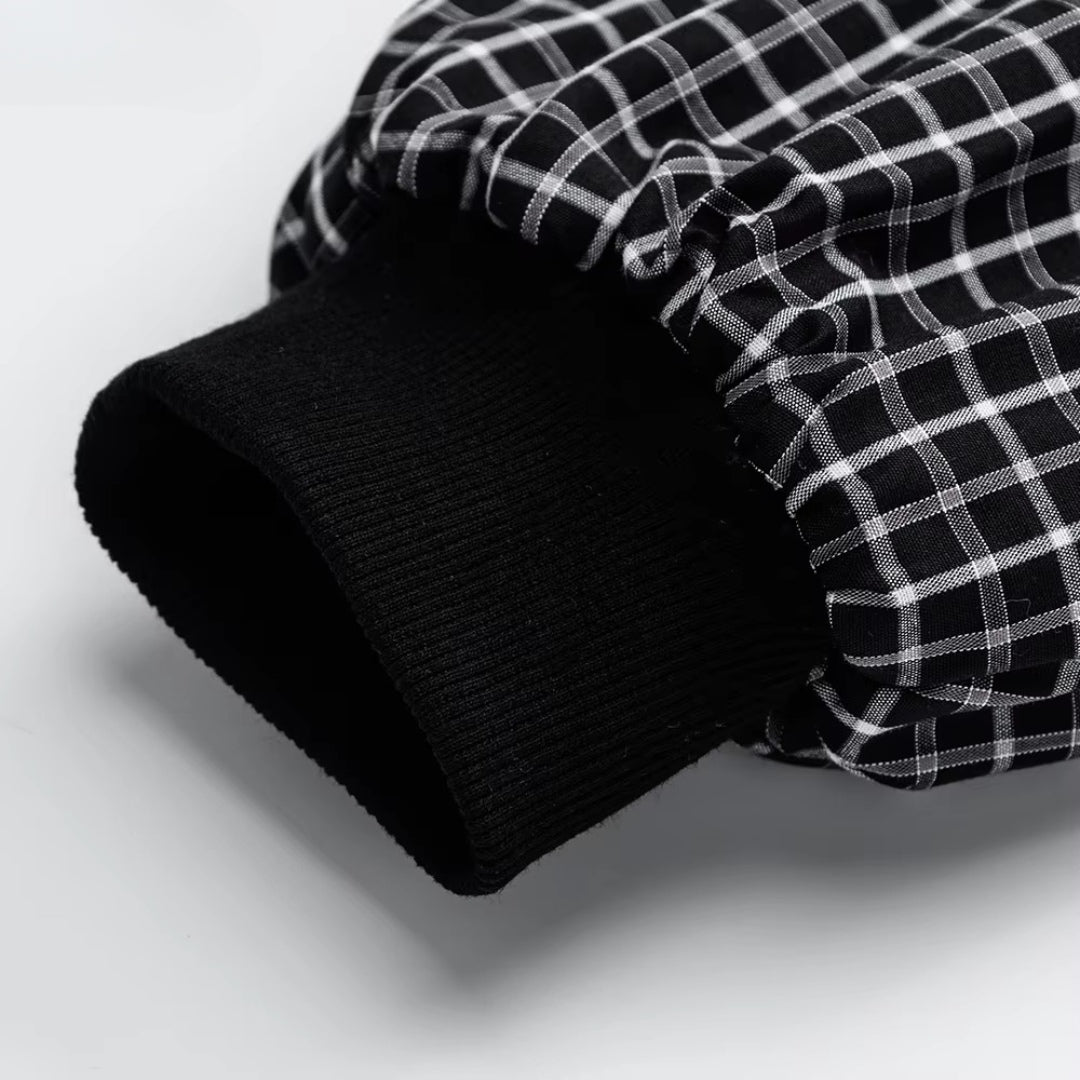 Double Sided Plaid Zip Hoodie