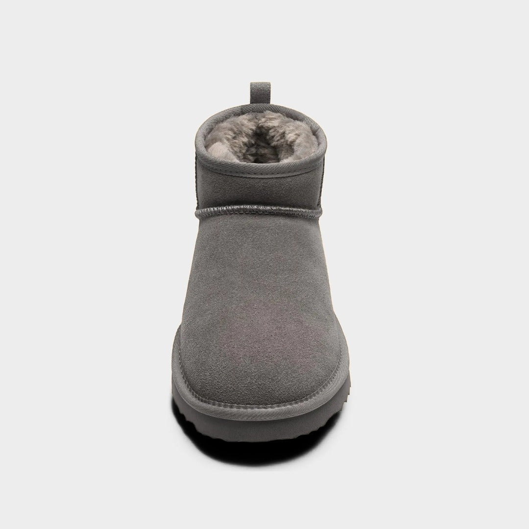 Suede Ankle Slip-On Winter Lounge Boots with Plush Lining