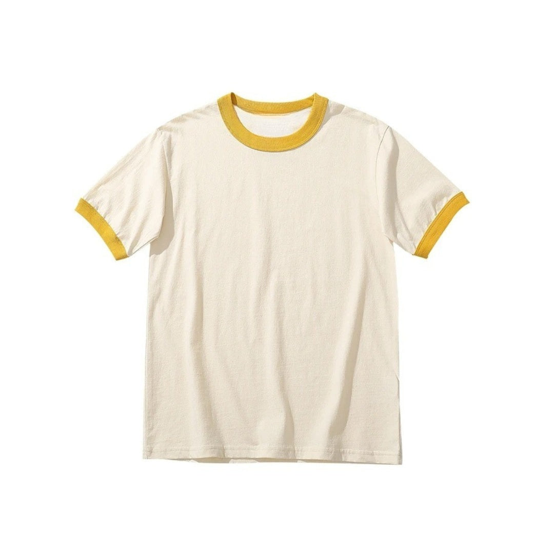 Vintage Color-Contrast Cotton T-Shirt