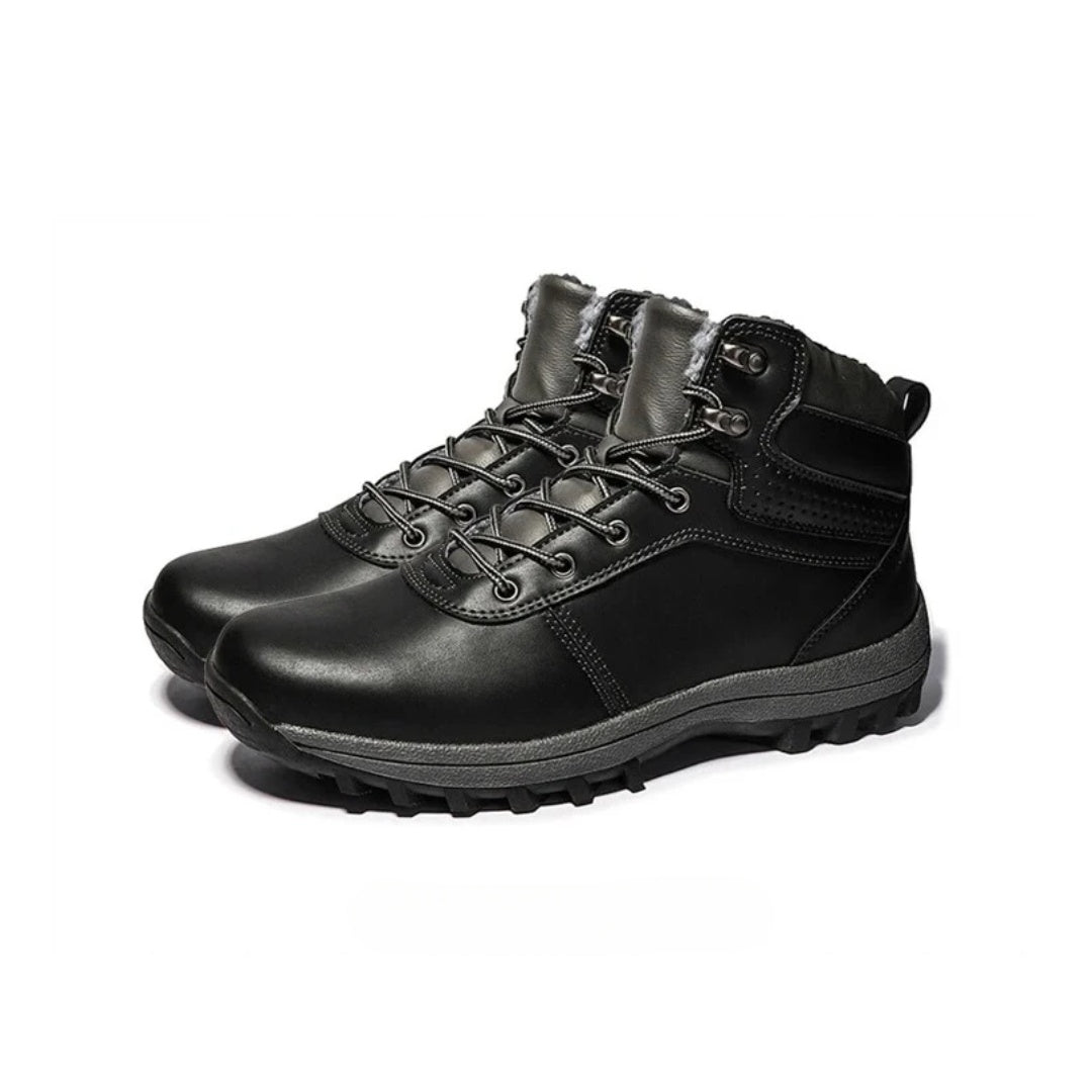 Leather Casual Comfort Hiking Boots with Inner Fur Lining and Water Resistant finish