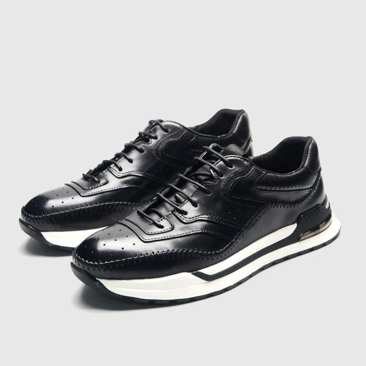 Stitch Leather Oxford Sneakers