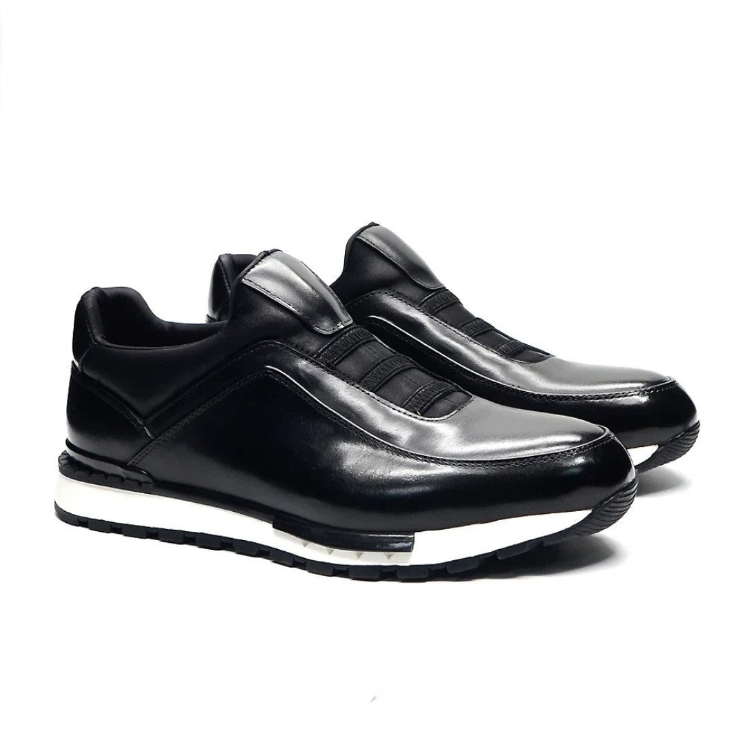 Polished Leather Slip-On Runners