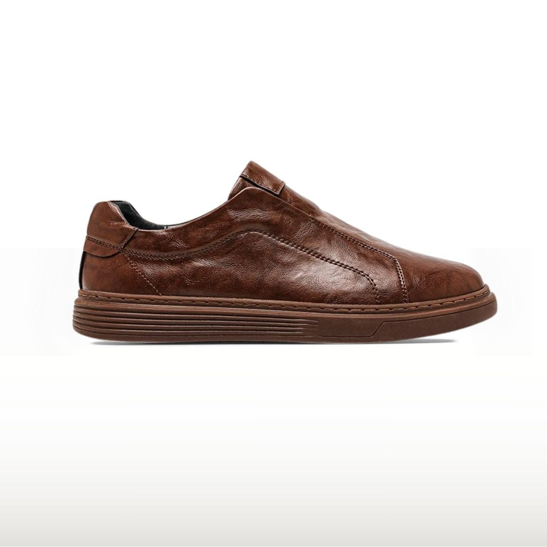 Leather Low Top Slip-On Sneakers