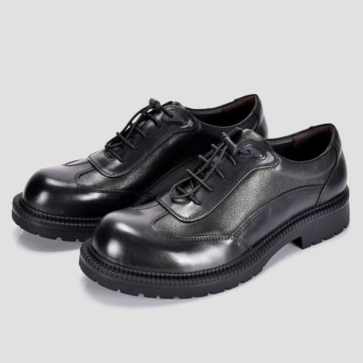 Lifted Casual Leather Derby Shoes