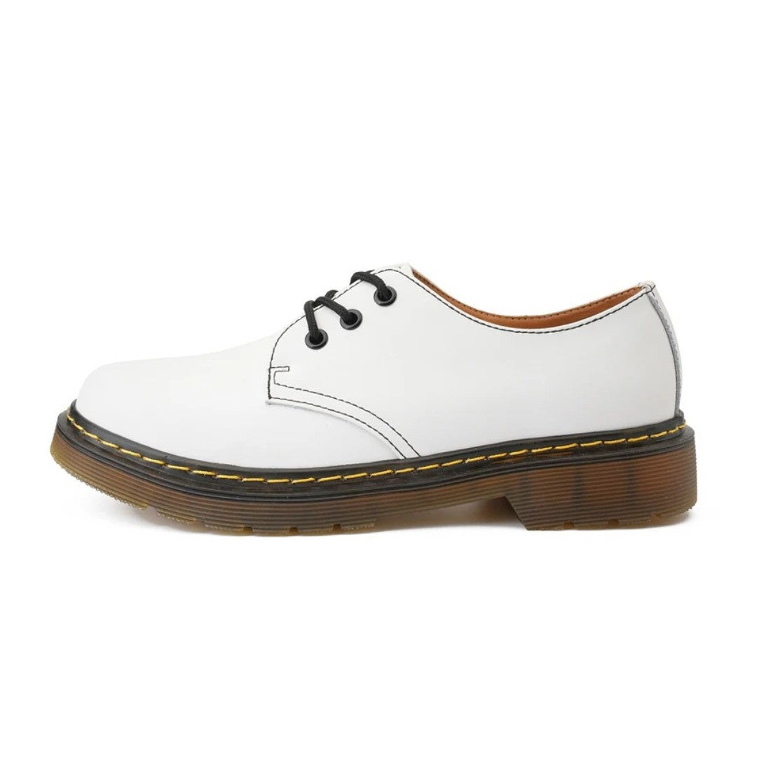 Chunky Casual Derby Shoes with Yellow Stitching