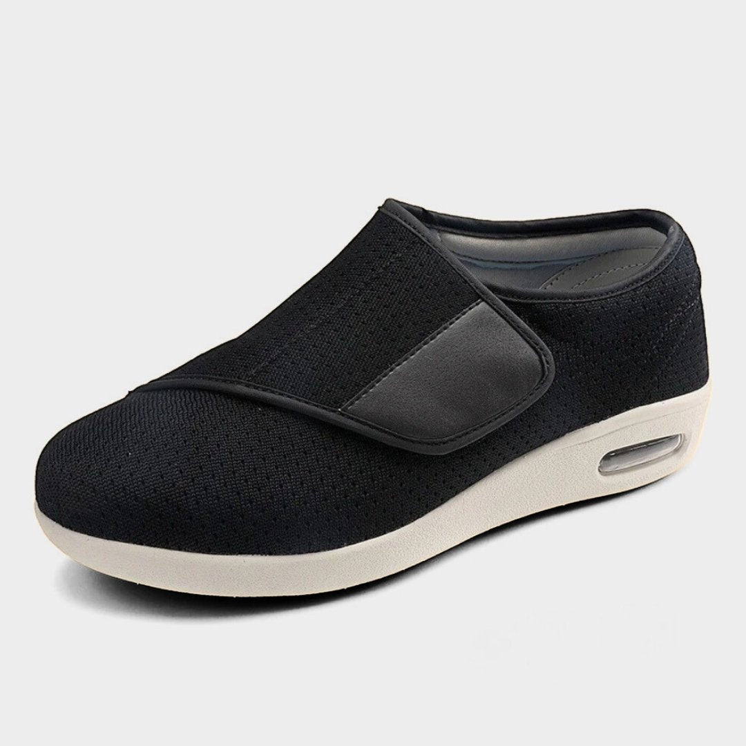 Wide-Fit Sneakers with Air Mesh and Hook-and-Loop Closure