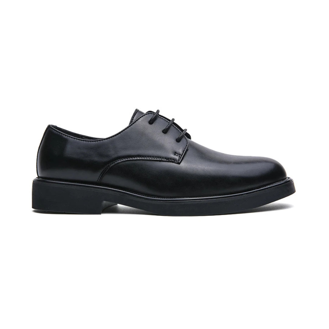 Leather Business Derby Dress Shoes with Platform Cushioned Support Sole