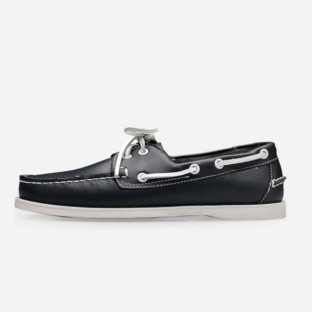 Two-Tone Leather Boat Shoes