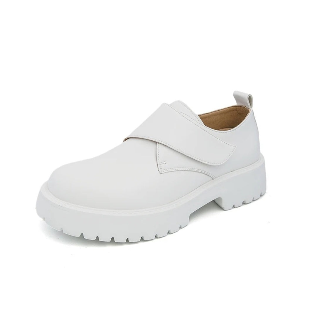 Chunky Platform Hook and Loop Strap Oxford Shoes