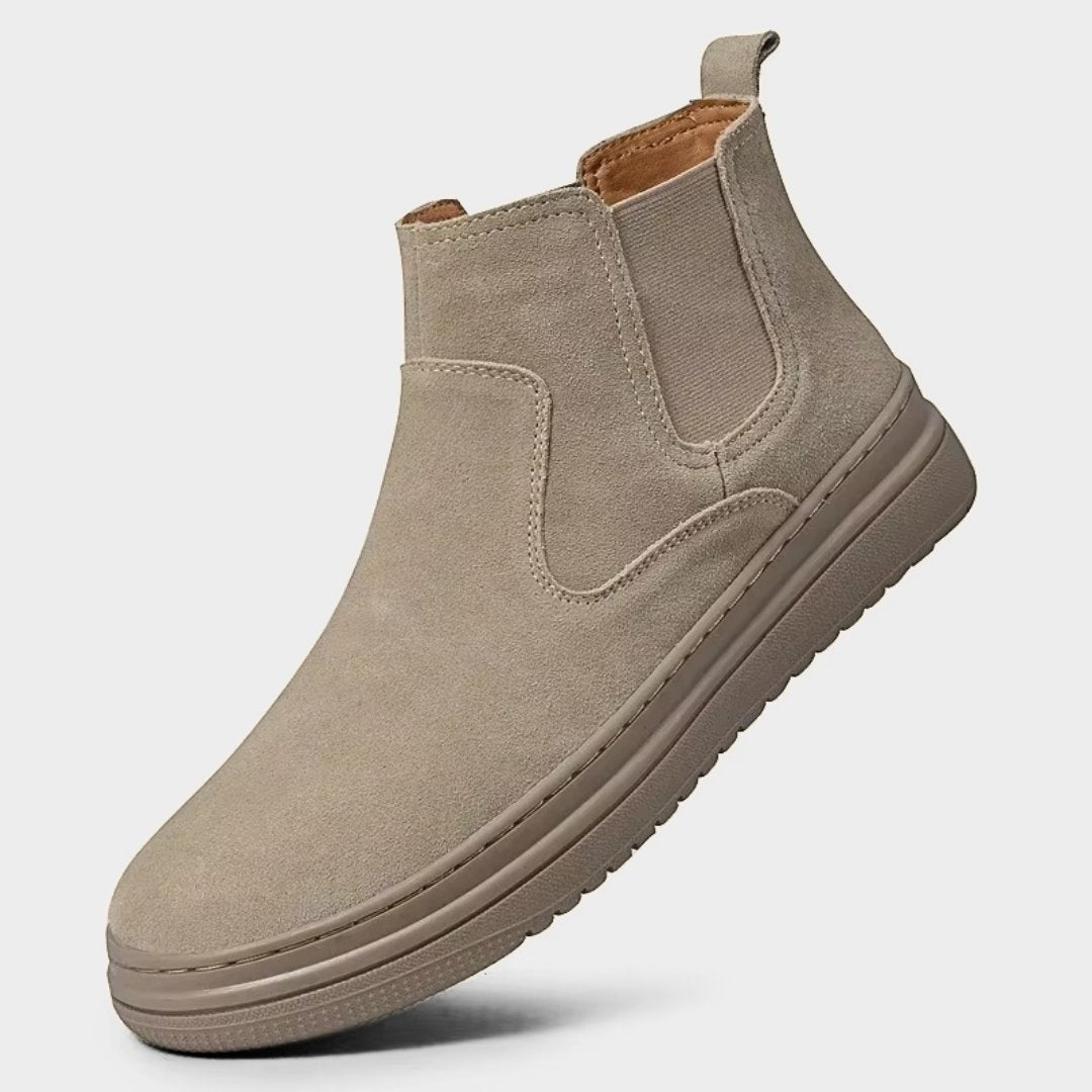 Suede Smart-Casual Leather Slip-On Chelsea Winter Boots