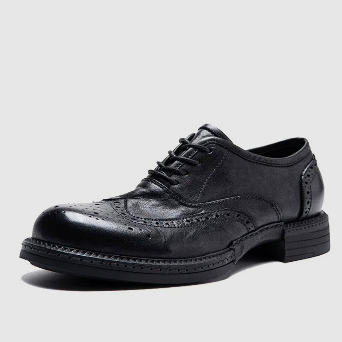 Brogue Derby Shoes with Thick Sole